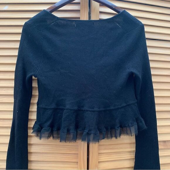 Urban outfitters Black Tie Crop Cardigan Medium - Picture 6 of 6